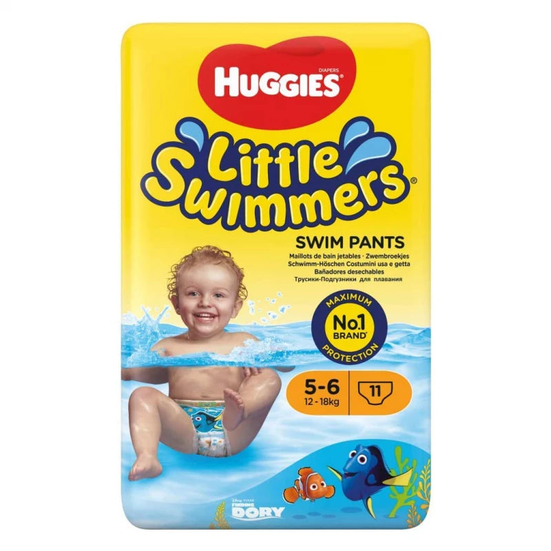 HUGGIES -كلوت ملابس سباحة للأطفال، مقاس 5-6، وزن 12-18 كجم، 11 كلوت