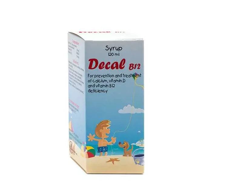 ديكالسيوم كالسيوم وفيتامين د وفيتامين ب12 شراب 120 مل