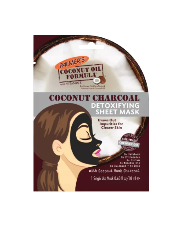 بالمرز - قناع ورقي شعلة لتنقية وتصفية البشرة بالفحم وجوز الهند