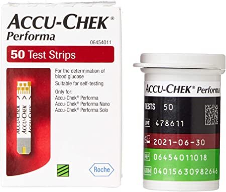 شرائح Accu-Chek تحليل السكر بيرفورما