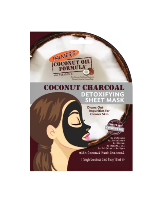 بالمرز - قناع ورقي شعلة لتنقية وتصفية البشرة بالفحم وجوز الهند