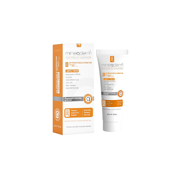 ميناديرم الحماية من الأشعة فوق البنفسجية والترطيب خفيف اللون SPF 50+ (50 مل)