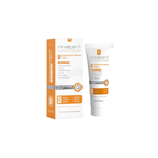 ميناديرم الحماية من الأشعة فوق البنفسجية والترطيب خفيف اللون SPF 50+ (50 مل)