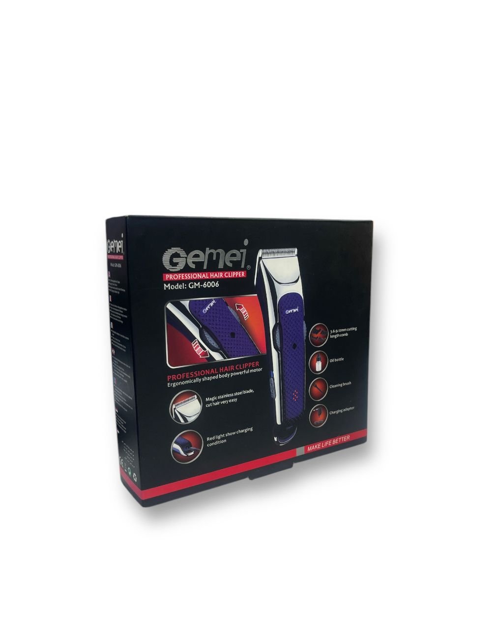 ماكينة تشذيب الشعر الكهربائية القابلة لإعادة الشحن GEEMY GM-6006