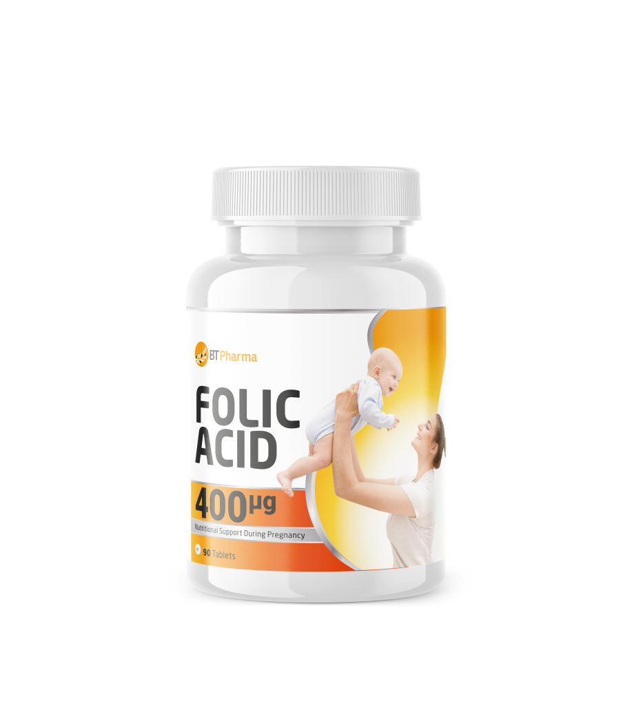 حمض الفوليك 400 ميكروجرام من بي تي فارما